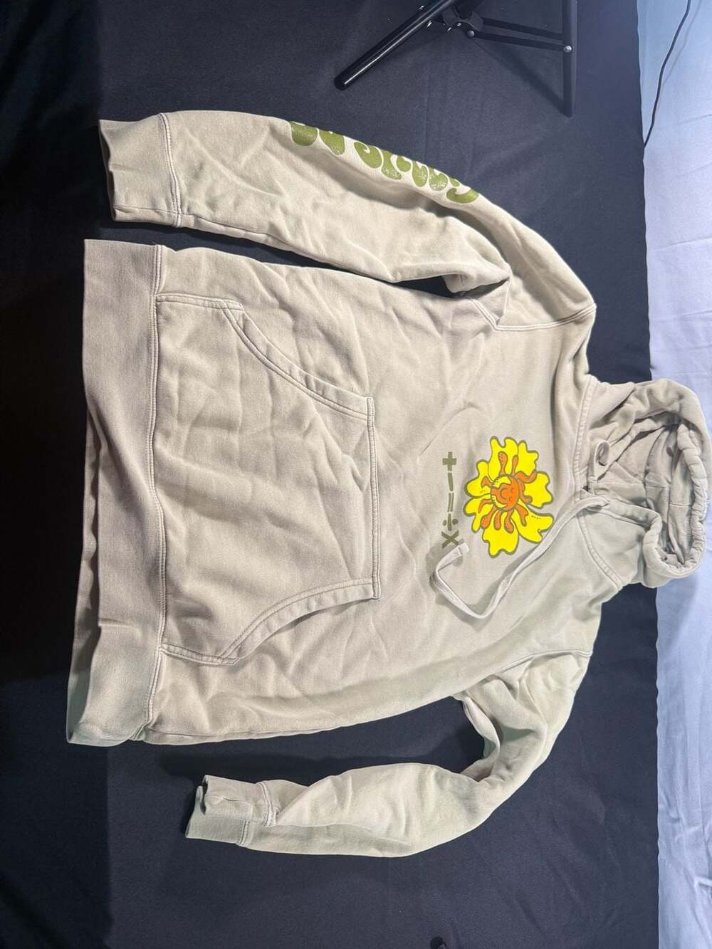 Ed Sheeran Mathematics Tour Beige Hoodie with Sunflower and Tour Graphics